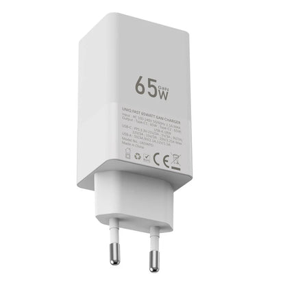PD 65W GaN-virtalähde - UNIQ Accessory 3.0A Pikalaturi - Valkoinen