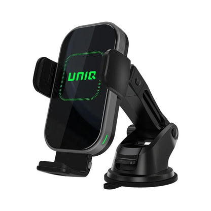 UNIQ Accessory 2 in 1 Car Phone Holder and Wireless Charger - Air Vent & Dashboard - Black