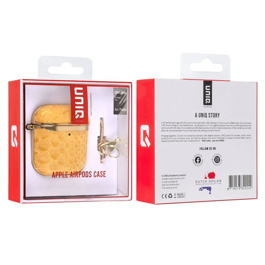 UNIQ Accessory Airpods - Airpods 2 Case - Snake Leather Yellow
