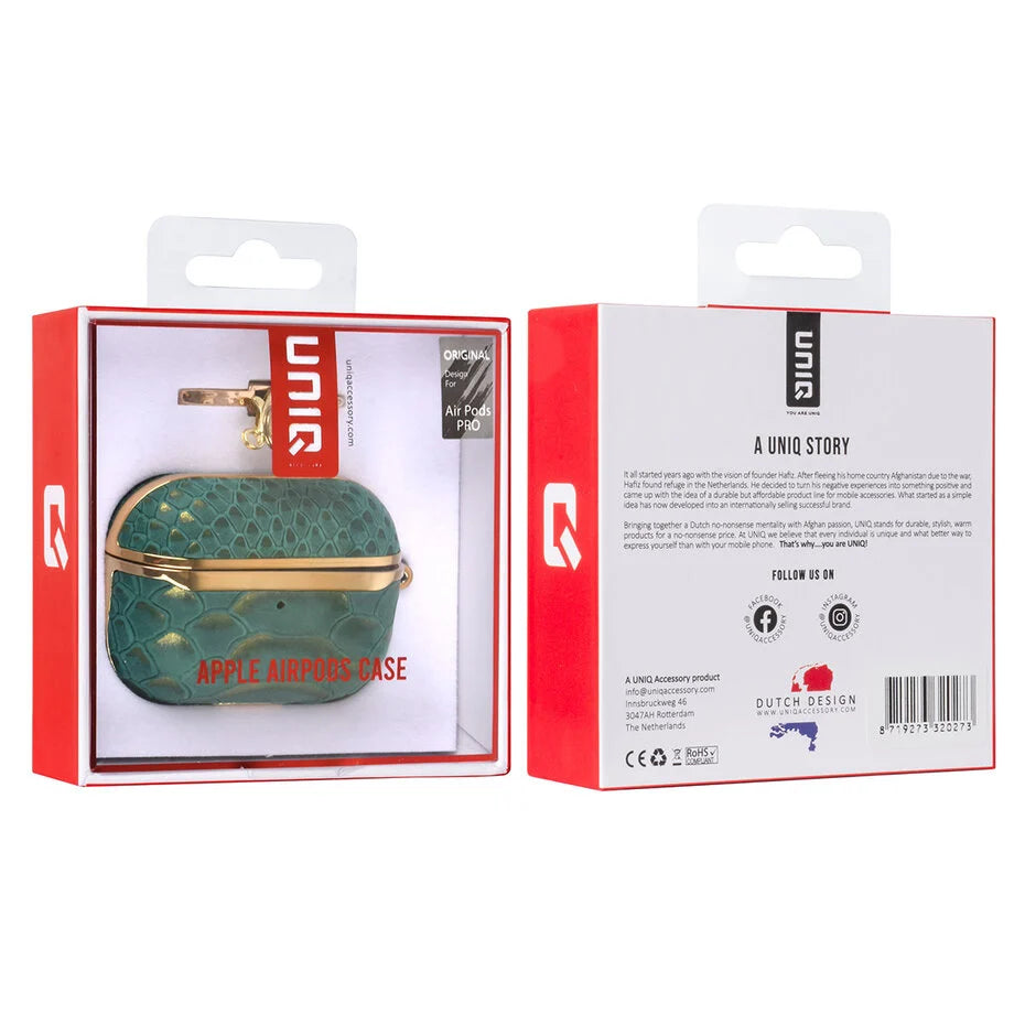 UNIQ Accessory Airpods Pro & Pro 2 Case - Snake Leather Green