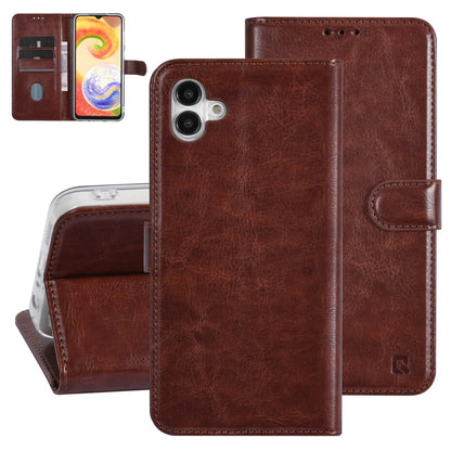 UNIQ Accessory Galaxy A04 Book type case - Card holder for 3 cards - Magnetic closure - Brown