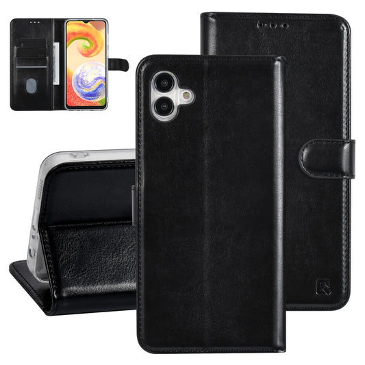 UNIQ Accessory Galaxy A04 Book type case - Card holder for 3 cards - Magnetic closure - Black