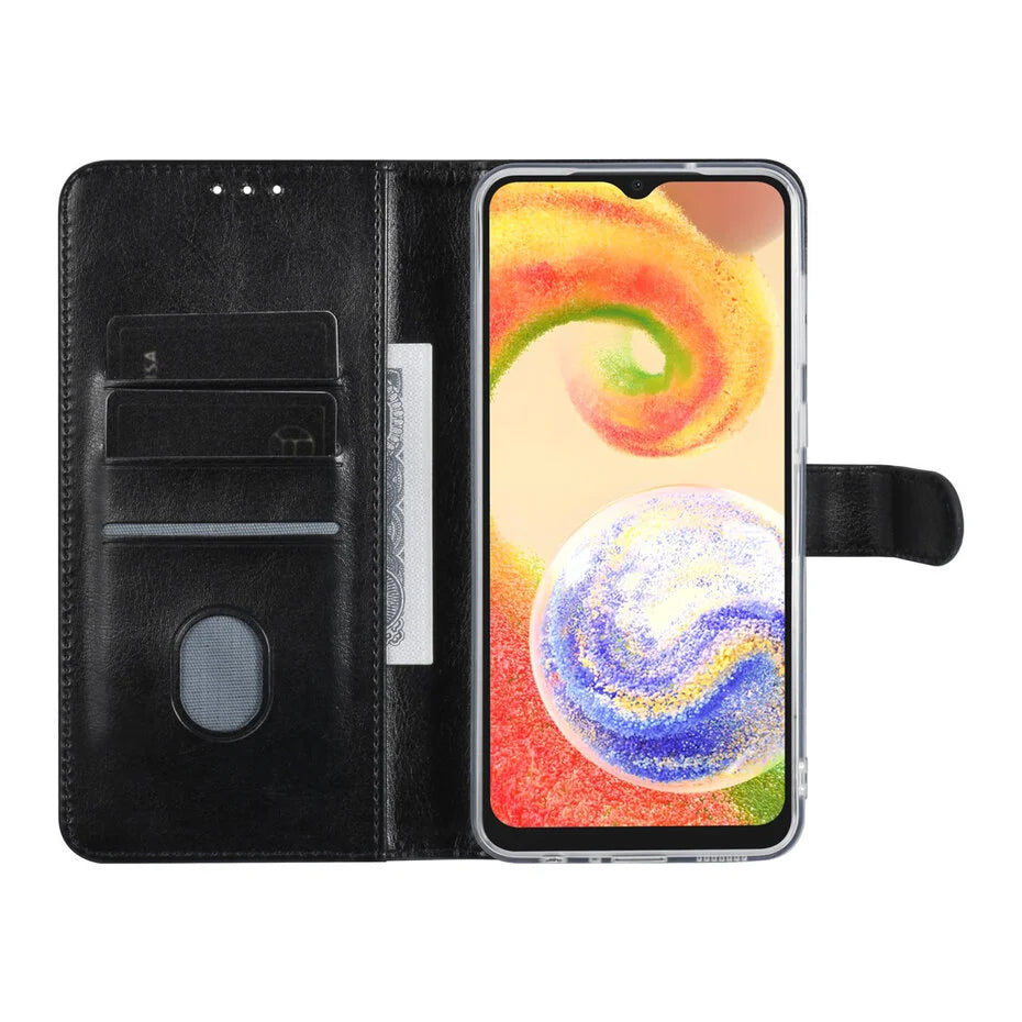 UNIQ Accessory Galaxy A04 Book type case - Card holder for 3 cards - Magnetic closure - Black