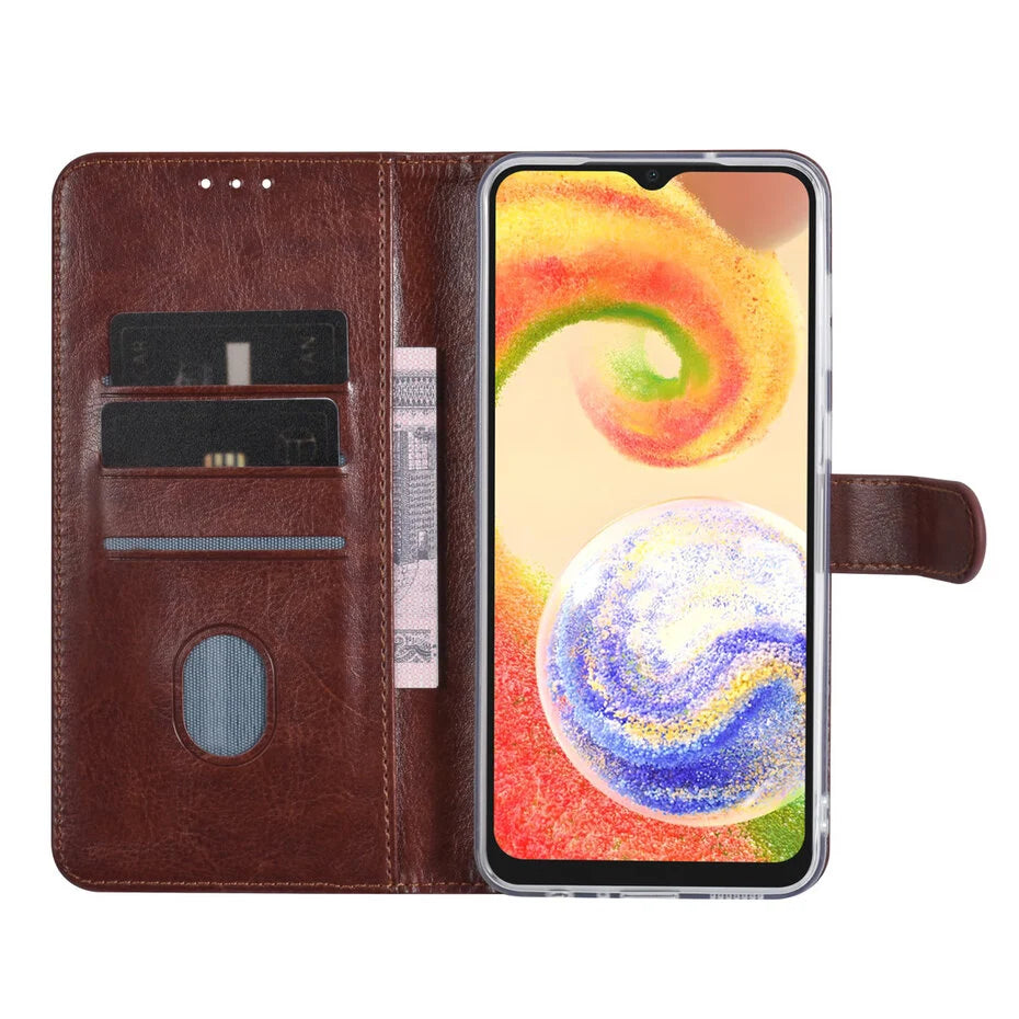 UNIQ Accessory Galaxy A04 Book type case - Card holder for 3 cards - Magnetic closure - Brown