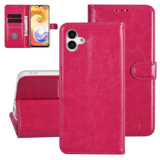 UNIQ Accessory Galaxy A04 Book type case - Card holder for 3 cards - Magnetic closure - Hot Pink