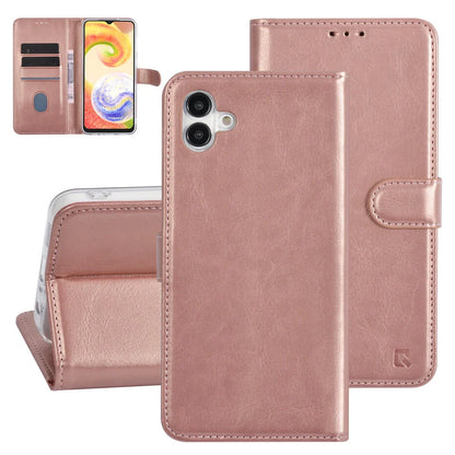 UNIQ Accessory Galaxy A04 Book type case - Card holder for 3 cards - Magnetic closure - Rose Gold
