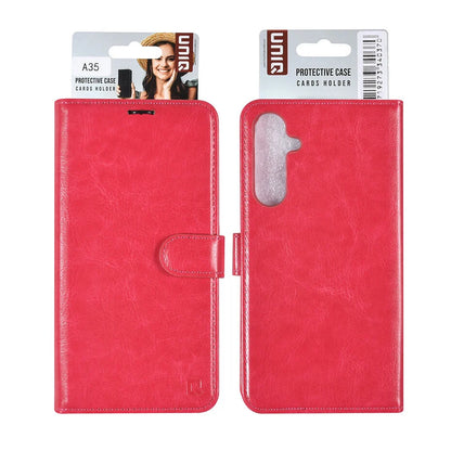 UNIQ Accessory Galaxy A35 Book type case - Pasjeshouder - Hot Pink
