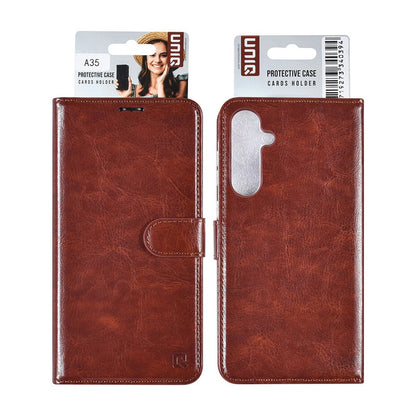 UNIQ Accessory Galaxy A35 Book type case - Pasjeshouder - Brown