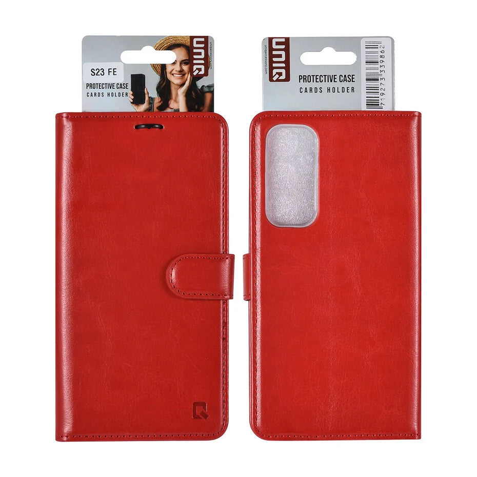 UNIQ Accessory Galaxy S23 FE Book Case hoesje Pasjeshouder - Rood