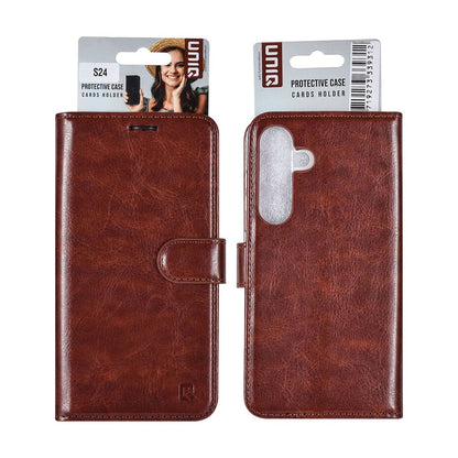 UNIQ Accessory Galaxy S24 Book type case - 3 pasjeshouder - Brown
