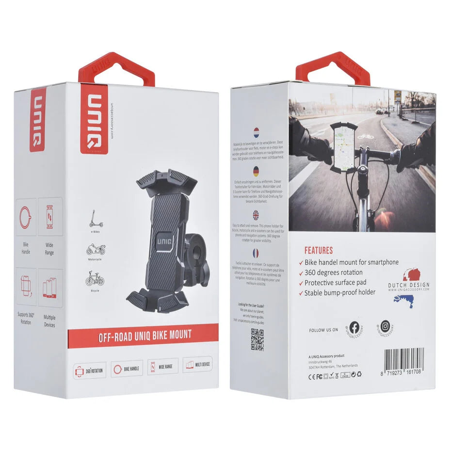 UNIQ Accessory Shockproof Bicycle Holder - 360 degree rotatable - Black